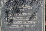 BADENHORST M.J. nee DE KOCK 1850-1914