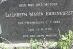 BADENHORST Elizabeth Maria nee VERMEULEN 1893-1936
