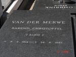 MERWE Barend Christoffel, van der 1914-1987