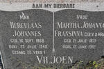 VILJOEN Herculaas Johannes 1868-1946 & Martha Johanna Fransinna v.d. WALT 1871-1962