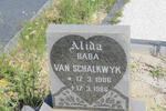 SCHALKWYK Alida, van 1986-1986