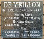 MEILLON Rodney Clive, de 1932-2019 & Barbara Hester 1936- :: MEILLON Noël, de 1962-1962