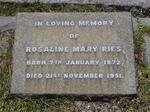 RIES Rosaline Mary 1872-1951