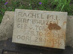 GERMISHUIZEN Rachel M.I. nee V. TONDER 1863-1956