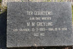 GREYLING M.M. nee OLIVIER 1865-1950