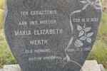 WERTH Maria Elizabeth nee HENNING 1893-1962