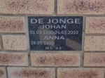 JONGE Johan, de 1950-2010 & Anna 1955-