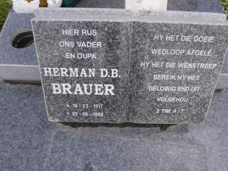 BRAUER Herman D.B. 1917-1998