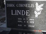 LINDE Dirk Cornelis 1884-1976