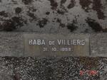 VILLIERS Baba, de -1958