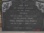 PIENAAR Petrus 1894-1960 & Anna Adriana MAREE 1906-1981