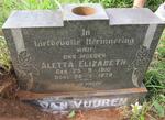 VUUREN Aletta Elizabeth, van 1910-1979