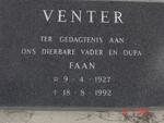 VENTER Faan 1927-1992