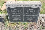 GREYLING Barend M.J. 1847-1916 & Rosina J. CROMHOUT 1849-1916