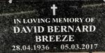 BREEZE David Bernard 1936-2017