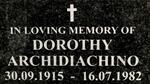 ARCHIDIACHINO Dorothy 1915-1982