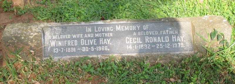 HAY Cecil Ronald 1892-1979 & Winifred Olive 1891-1966