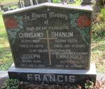FRANCIS Chinsamy 1917-1975 & Dhanum 1920-1980 :: FRANCIS Joseph 1940-1981 :: FRANCIS Emmanuel 1941-1997