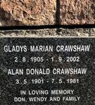CRAWSHAW Alan Donald 1901-1981 & Gladys Marian 1905-2002
