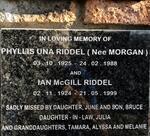 RIDDEL Ian McGill 1924-1999 & Phyllis Una MORGAN 1925-1988