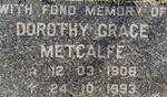 METCALFE DorOthy Grace 1906-1993