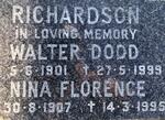 RICHARDSON Walter Dodd 1901-1999 & Nina Florence 1907-1995