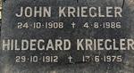KRIEGLER John 1908-1986 & Hildegard 1912-1975