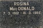 MacDONALD Rosina 1912-1985