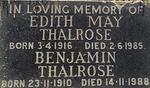 THALROSE Benjamin 1910-1988 & Edith May 1916-1985