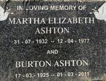 ASHTON Burton 1925-2011 & Martha Elizabeth 1932-1977