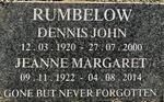 RUMBELOW Dennis John 1920-2000 & Jean Margaret 1922-2014