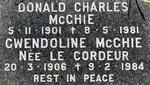 McGHIE Donald Charles 1901-1981 & Gwendoline LE CORDEUR 1906-1984