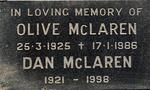 McLAREN Dan 1921-1998 & Olive 1925-1986