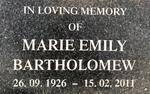 BARTHOLOMEW Marie Emily 1926-2011