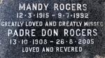 ROGERS Padre Don 1908-2005 & Mandy 1915-1992