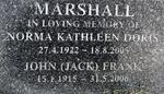 MARSHALL John Frank 1915-2006 & Norma Kathleen Doris 1922-2005