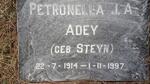 ADEY Petronella J.A. nee STEYN 1914-1997