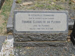 PLESSIS Francis Elizabeth, du nee DU PLESSIS 1888-1938