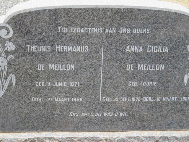 MEILLON Theunis Hermanus, de 1871-1956 & Anna Cicilia FOURIE 1872-1961
