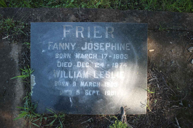 FRIER William Leslie 1903-1981 & Fanny Josephine 1903-1974