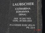 LAUBSCHER Catharina Johanna 1923-2003