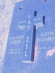 ZYL Johannes Gideon, van 1940-2002 & Aletta Elizabeth 1945-