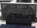 RHYN Frederik W., van 1917-2000 & Anna G. 1919-1991