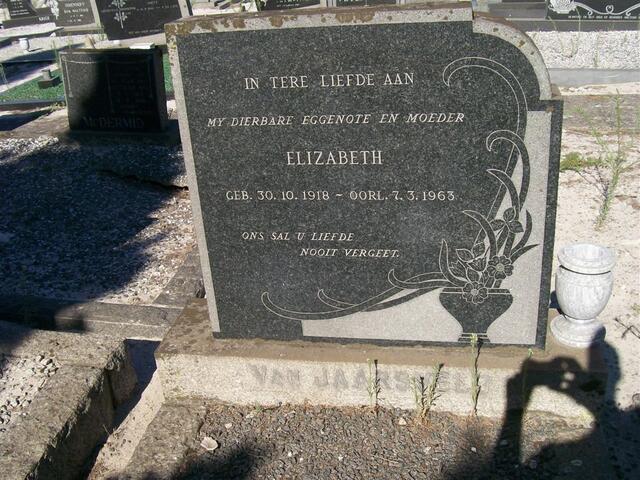 JAARSVELD Elizabeth, van 1918-1963