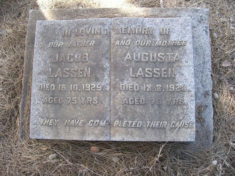 LASSEN Jacob -1929 & Augusta -1928