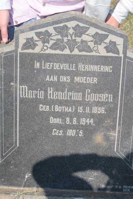 GOOSEN Maria Hendrina nee BOTHA 1856-1944