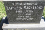 LLOYD Kathleen Mary nee CLAYTON 1906-1988