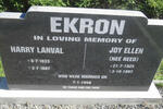 EKRON Harry Lanval 1933-1987 & Joy Ellen REED 1925-1997