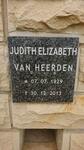 HEERDEN Judith Elizabeth, van 1929-2013