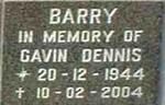 BARRY Gavin Dennis 1944-2004